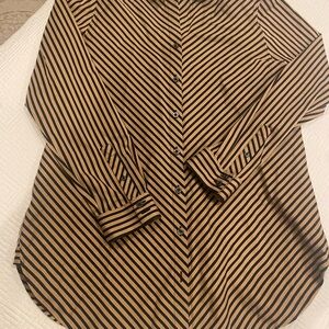 Chicos Classic Striped Button-Up Shirt